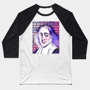 Baruch Spinoza Pink Portrait | Baruch Spinoza Artwork 7 Baseball T-Shirt